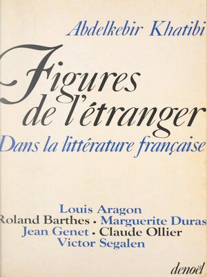 cover image of Figures de l'étranger dans la littérature française